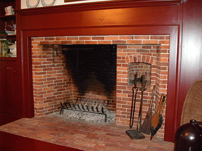 reproduction fireplace with beehive oven